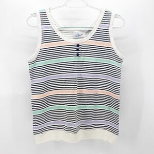 Vintage Liz Thomas muted colored stripes tank top stranger things vibe 80s 90s